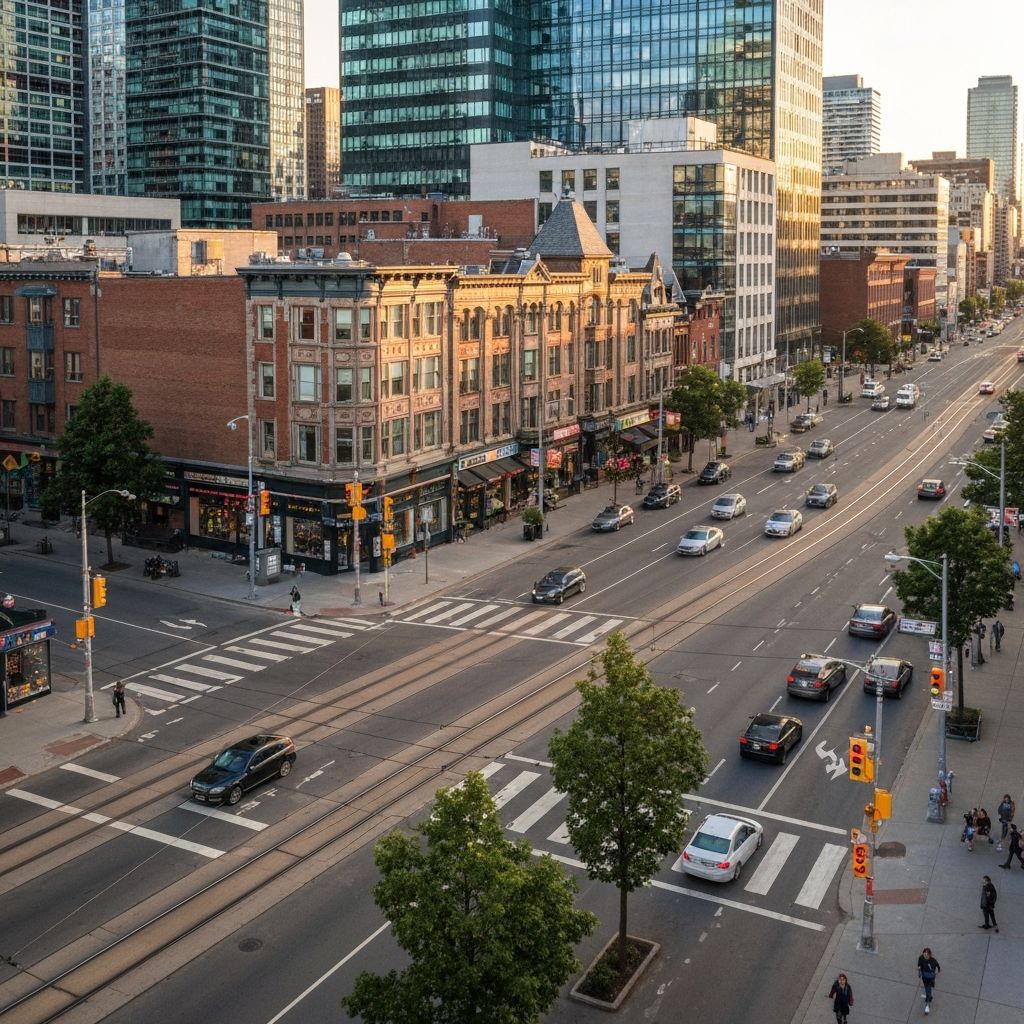 Aerial view of the Dundas East corridor
